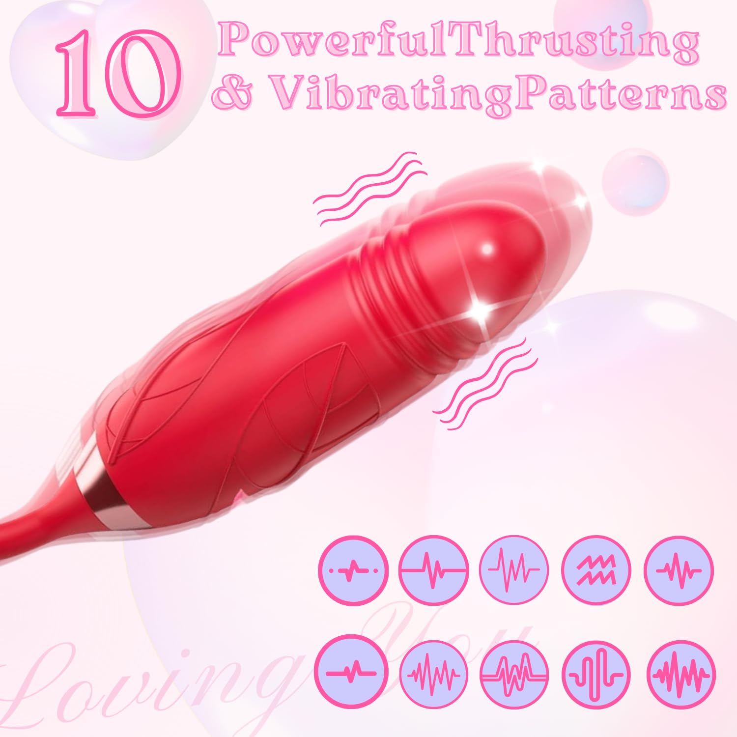 Premium Rose Vibrator for Women - Body-Safe Silicone, 10 Speeds & Ultra Quiet, Waterproof & Easy Clean - Perfect for Solo Play, Couples & Sensual Massage - Best Adult Gift for Her