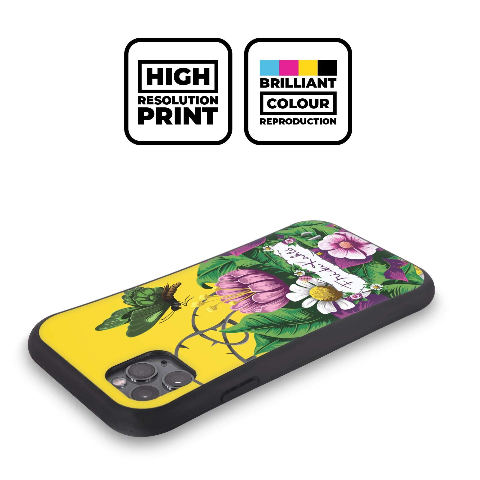 Frida Kahlo Butterfly Purple Floral iPhone 13 Pro Case - Officially Licensed Hybrid Phone Cover by Head Case Designs | Perfect for Art Lovers & Fashion Accessories