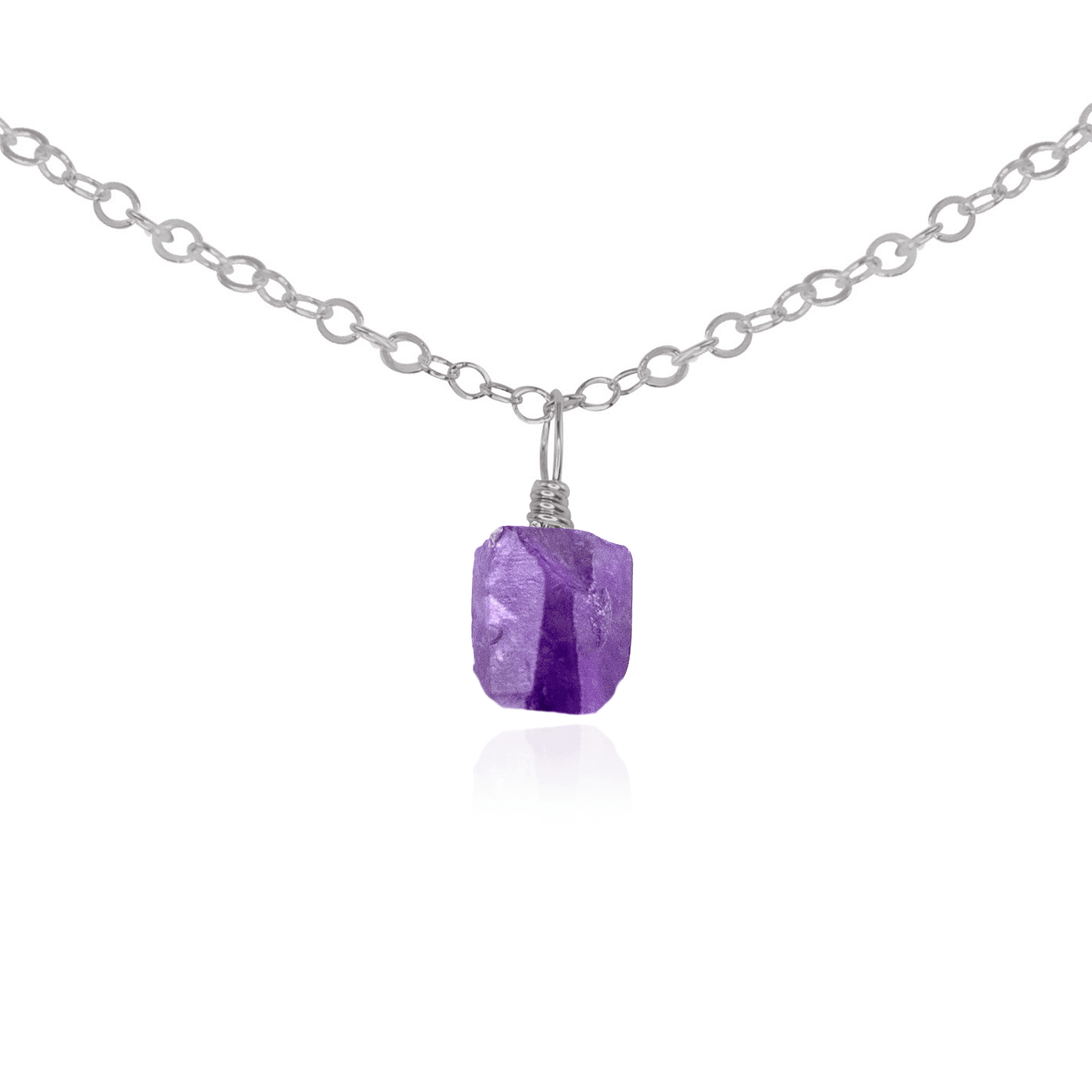 Natural Tiny Rough Amethyst Gemstone Pendant Necklace - Elegant Choker for Women, Spiritual Healing Jewelry | Perfect for Meditation, Yoga & Boho Fashion