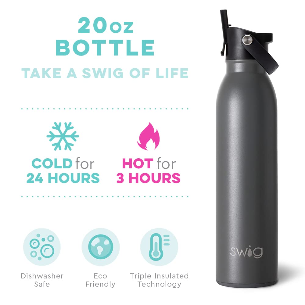 20oz Insulated Stainless Steel Water Bottle with Straw & Lid - Travel, Gym, Office Use