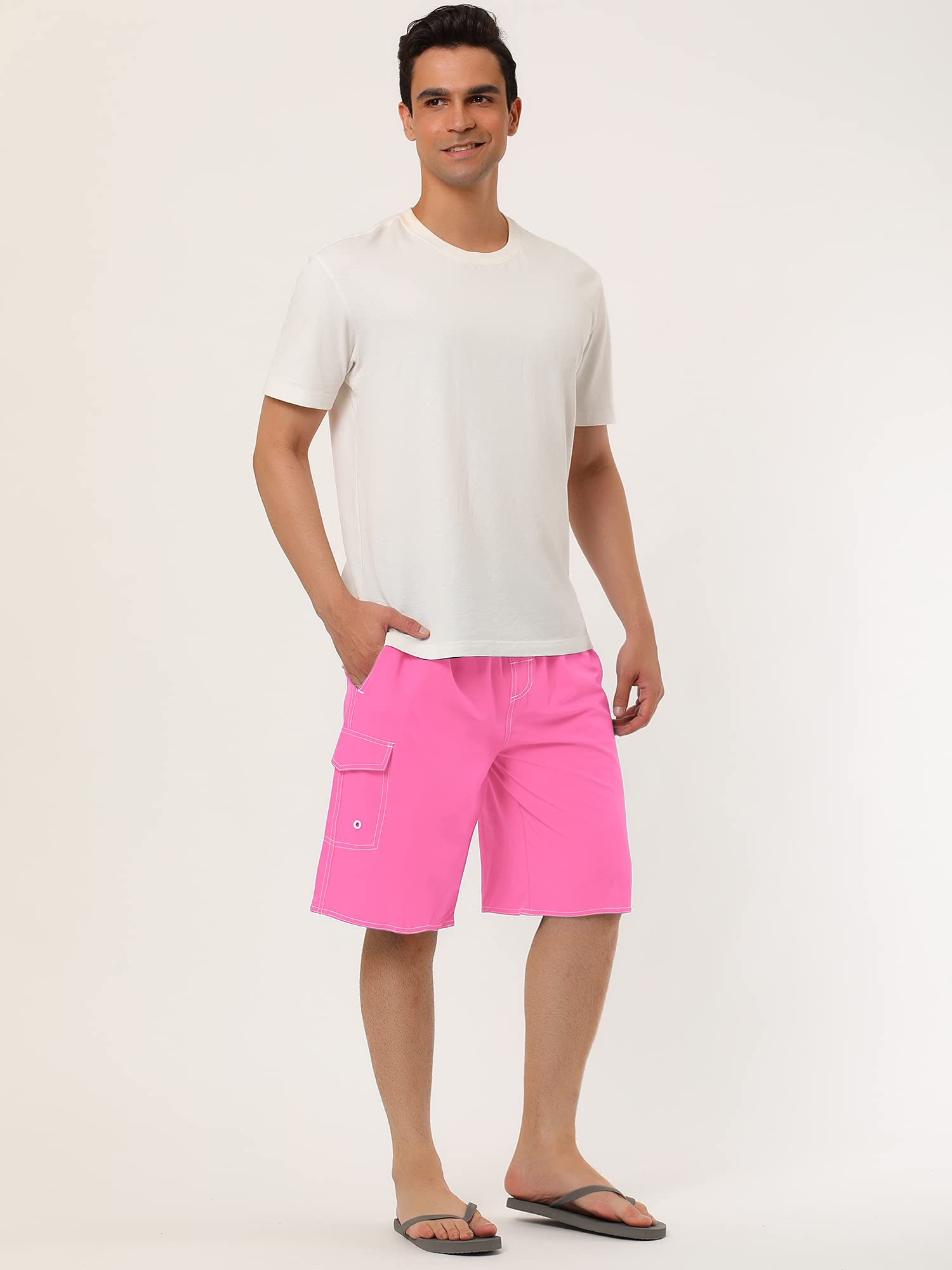 Lars Amadeus Men's Quick-Dry Swim Shorts with Drawstring Elastic Waist - Comfortable Beach Board Shorts for Swimming, Surfing & Summer Outdoor Activities