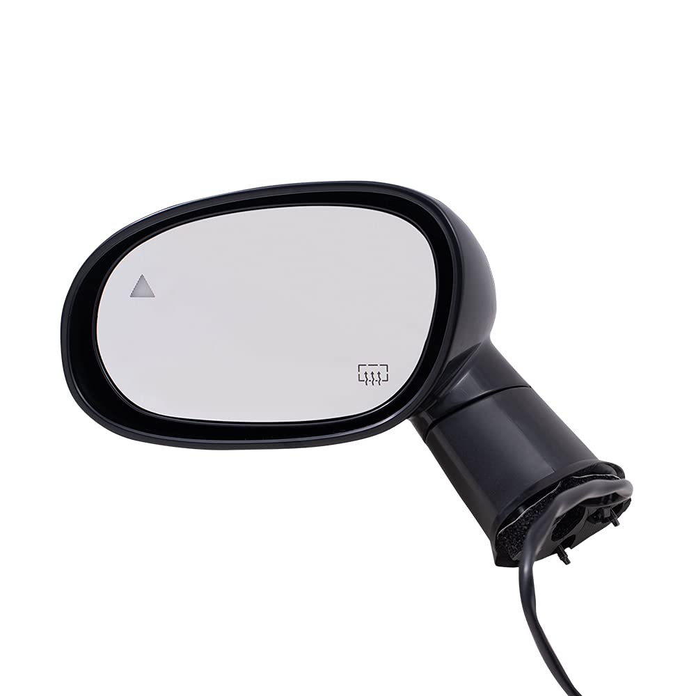 Brock Replacement Power Side Mirror for 2015-2019 Dodge Challenger - Driver Side, Heated, Blind Spot Detection, Black Paint to Match | Perfect for Parking Safety & Night Driving