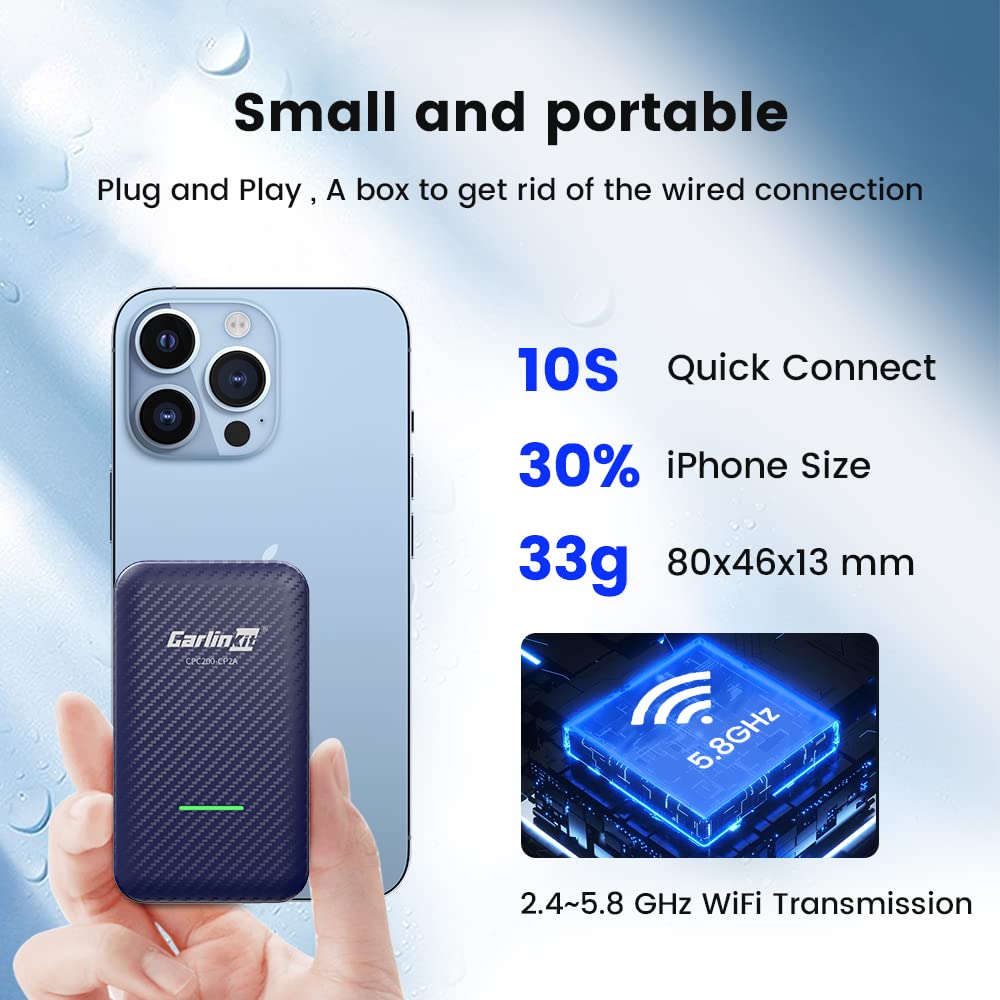 CarlinKit 4.0 Wireless Android Auto & Apple CarPlay Adapter - Convert Wired to Wireless for OEM CarPlay Cars | Plug & Play | Online Upgrade Supported | Perfect for Commuting, Road Trips & Hands-Free Driving