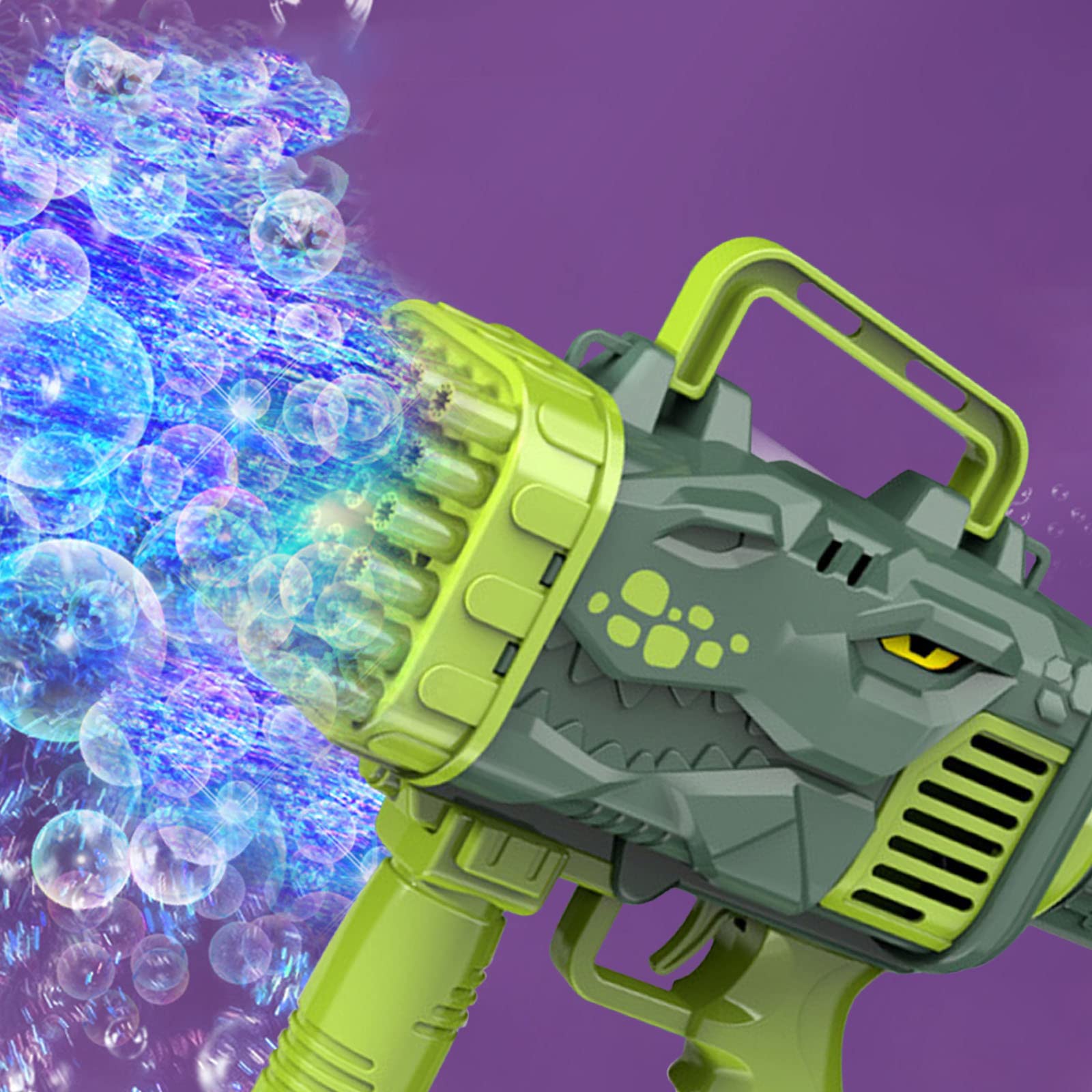 Dinosaur Bubble Maker Machine - 32-Hole Electric Bubble Blower with LED Lights, 500-1000 Bubbles Per Minute | Durable Automatic Bubble Machine for Kids & Adults | Perfect for Birthday Parties, Outdoor Play & Backyard Fun