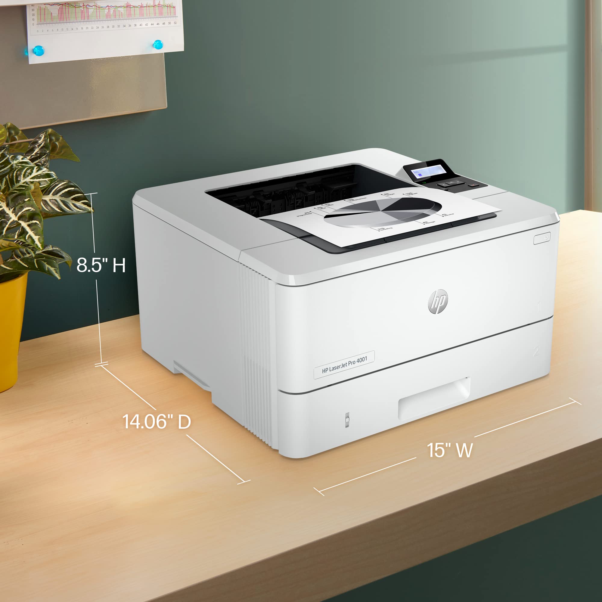 HP LaserJet Pro 4001dne Wireless Monochrome Laser Printer | Fast Printing, HP+ Smart Office | Ideal for Home Office & Small Business Printing Needs