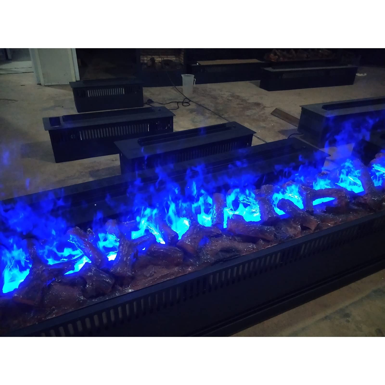 3D Water Vapor Electric Fireplace with Remote Control - 3 Color Changing Flame Effects, 180cm Black Modern Fireplace Insert - Perfect for Living Room, Bedroom & Office Heating & Ambiance