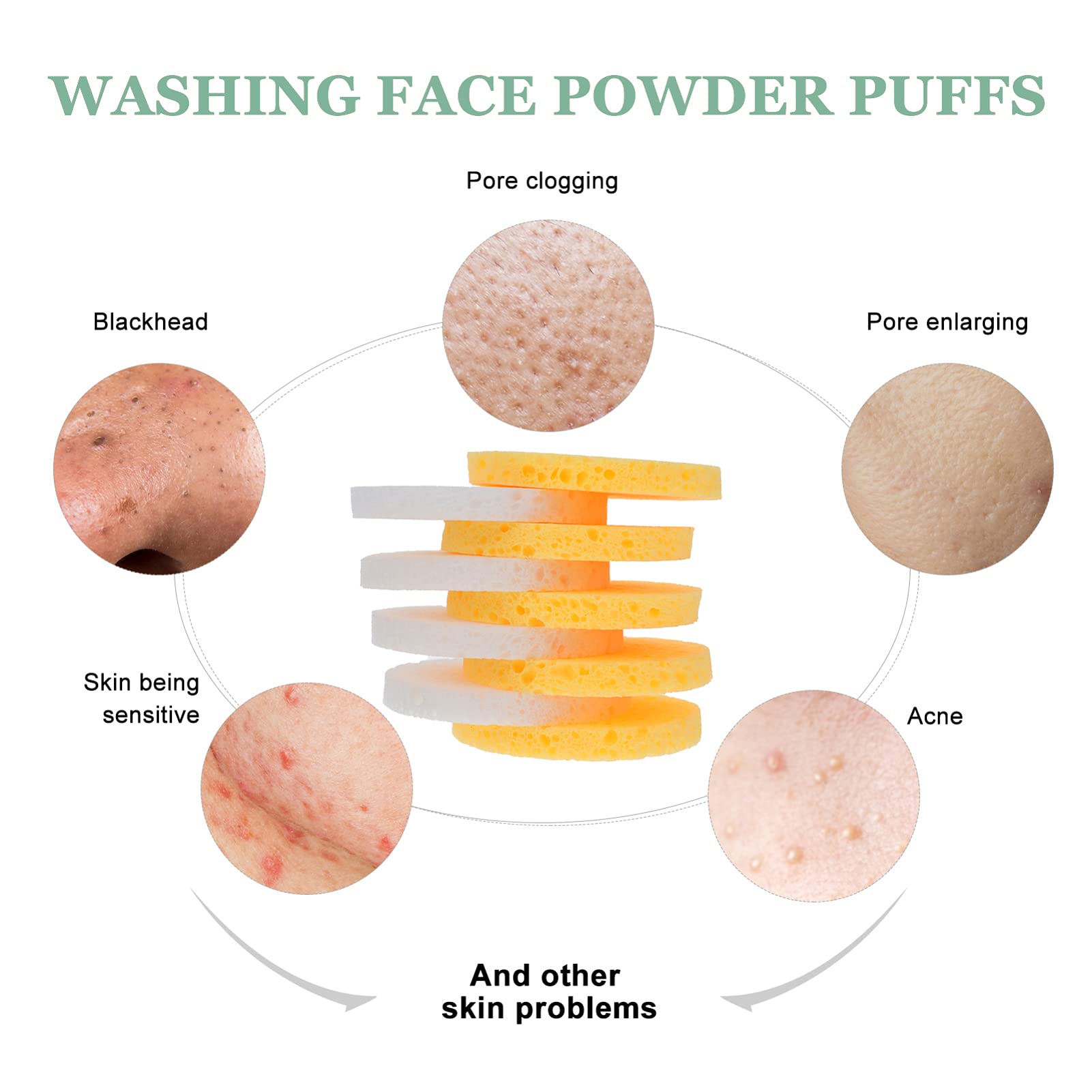 EXCLUZO 200pcs Makeup Sponge Beauty Puffs - Foundation Applicator & Cleansing Pads for Daily Makeup Removal