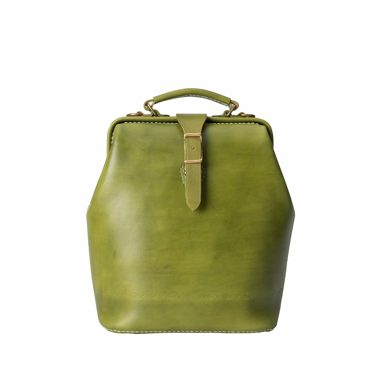 Premium Leather Doctor Bag Backpack for Women & Men - Hand Stitched Large Rucksack in Olive Green | Perfect for Work, Travel & Everyday Use