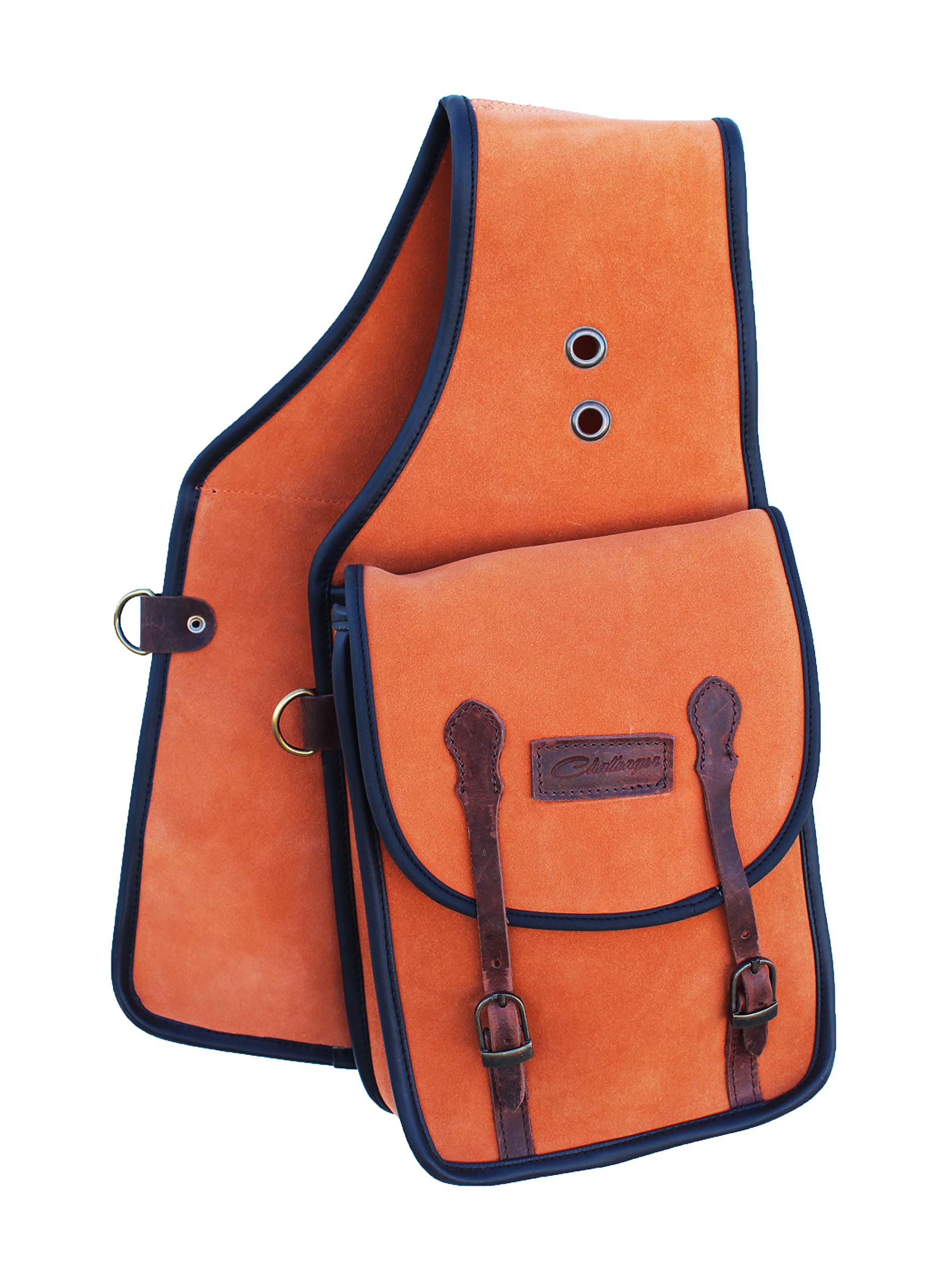 Western Trail Riding Saddle Suede Leather Cantle Bag - Grey 102AA40 | Durable Equestrian Gear for Horseback Riding & Outdoor Adventures