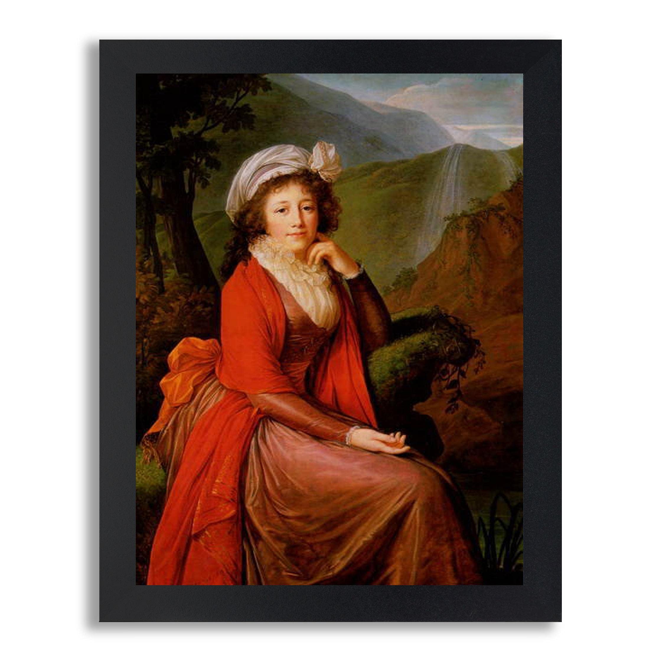 Countess Bucquoi by Elisabeth Vigee Le Brun - Framed Art Print Reproduction in Wood Frame | Fine Art Painting Poster for Home & Office Decor | Elegant Wall Art for Living Room, Bedroom or Study