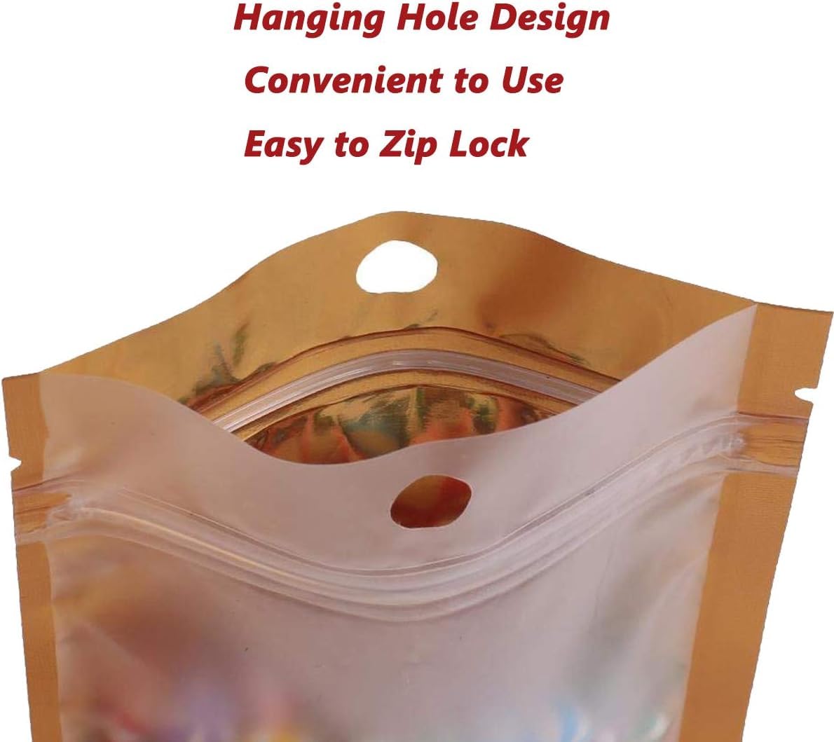 100 Pcs Mylar Bags with Zipper - 8x13cm (3.2x5 inch) Heat Sealable Vacuum Pouch, Foil Lined Grip Seal Storage Bags for Coffee, Candy, Tea, Nuts & Product Samples | Airtight Food Preservation, Travel Snacks & Small Item Organization