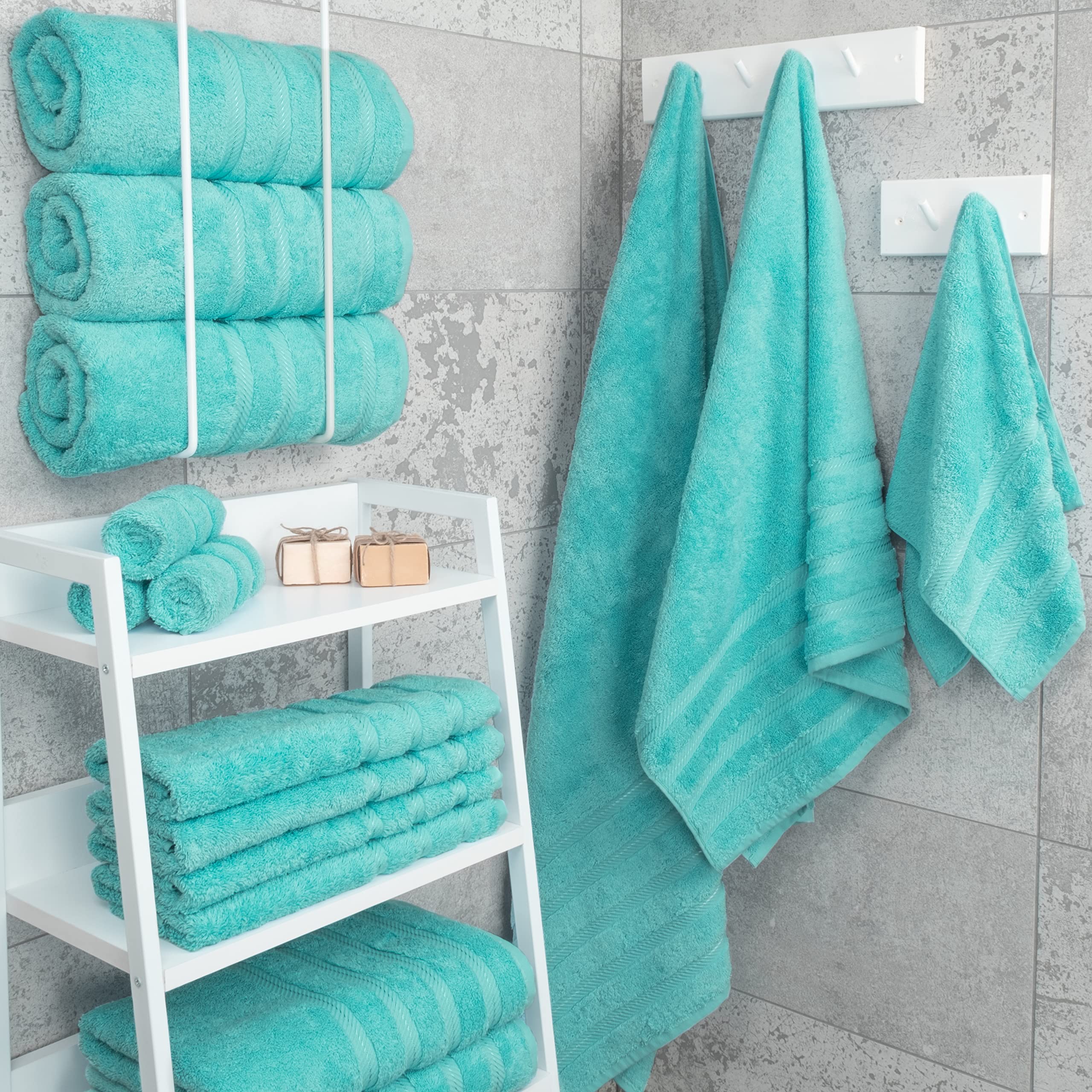 Premium 6-Piece Soft Linen Towel Set with 4 Bath & 4 Hand Towels - Luxury Bathroom Essentials for Spa, Hotel & Home Use