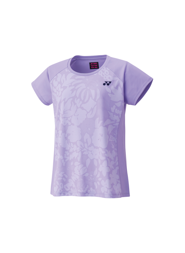 Yonex Marin/Intanon Women's Crew Neck T-Shirt - Breathable Cotton Athletic Top for Badminton & Tennis [Mist Purple] - Perfect for Training, Matches & Casual Wear