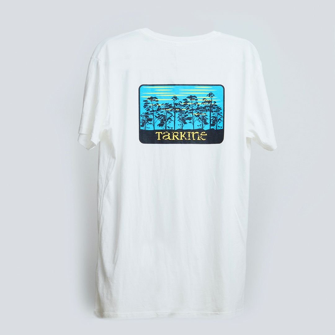 Tarkine Men's White Canopy T-Shirt - Breathable Cotton Crew Neck Tee for Casual Wear & Outdoor Activities