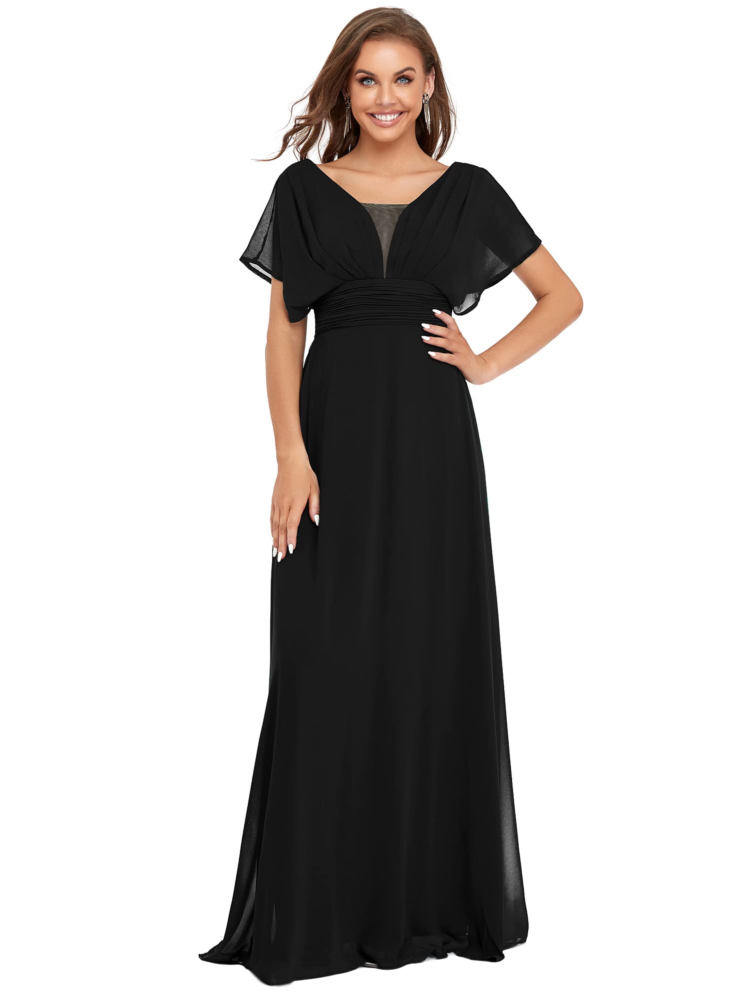 Ever-Pretty Women's Elegant V-Neck Formal Evening Gown 7851 - Perfect for Prom, Homecoming, Wedding Guest & Black Tie Events