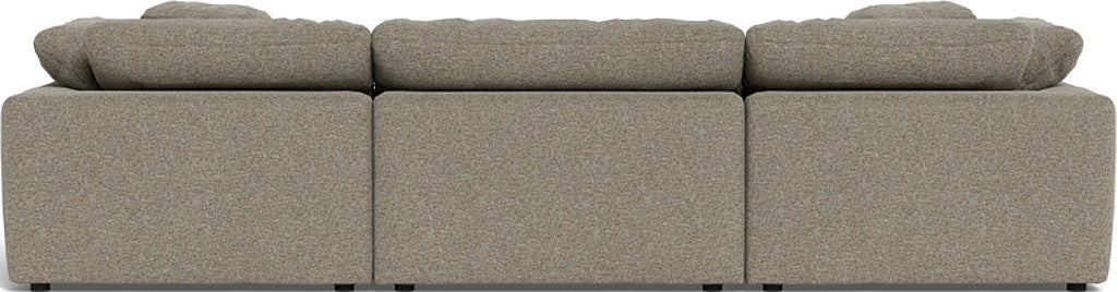 Fluffy 3-Piece Sofa Set with Double Ottoman - Soft and Comfortable Living Room Furniture for Small Spaces, Apartment, Dorm or Lounge Area