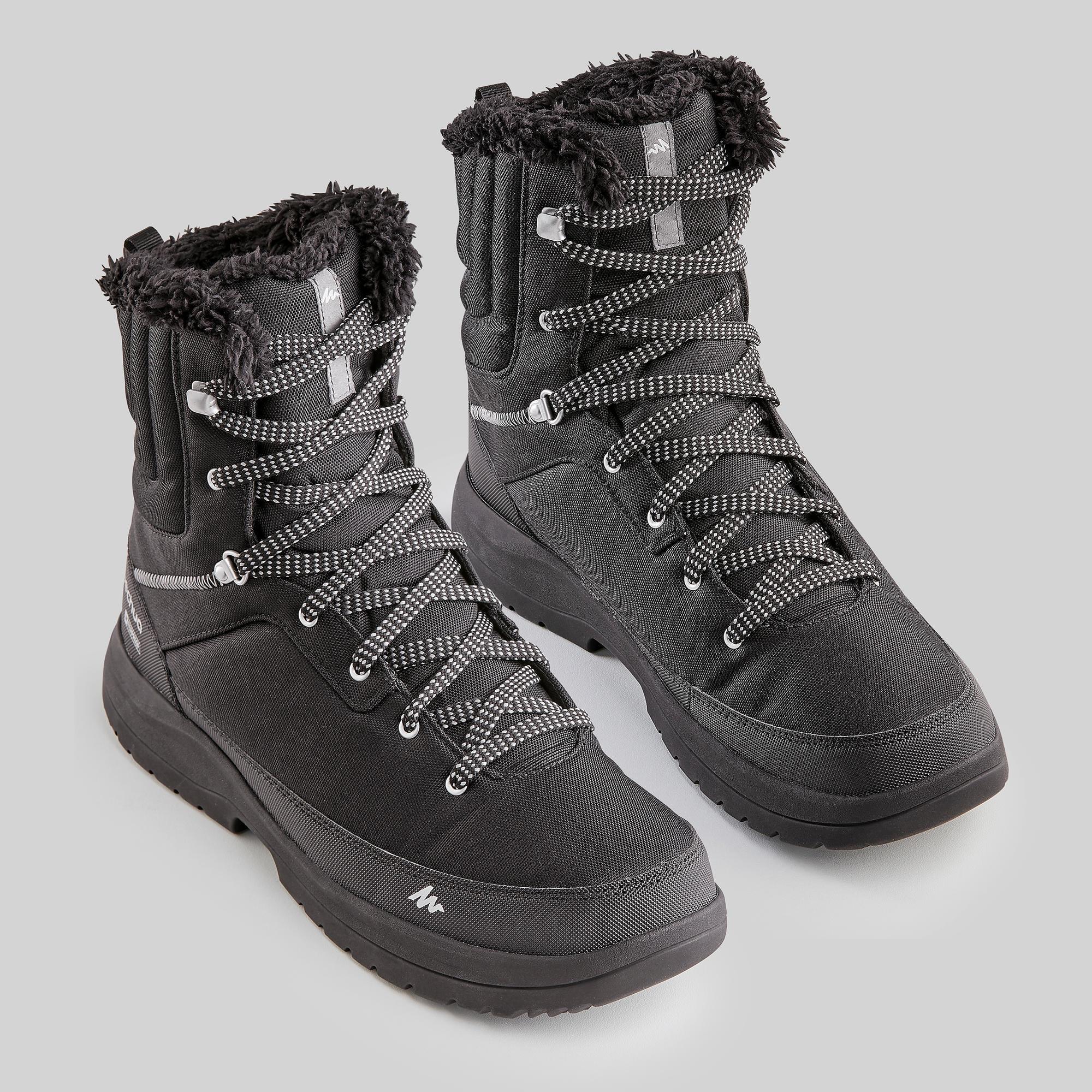 Quechua SH100 Men's Waterproof Hiking Boots - Warm Winter Trekking Shoes for Outdoor Adventures & Mountain Climbing