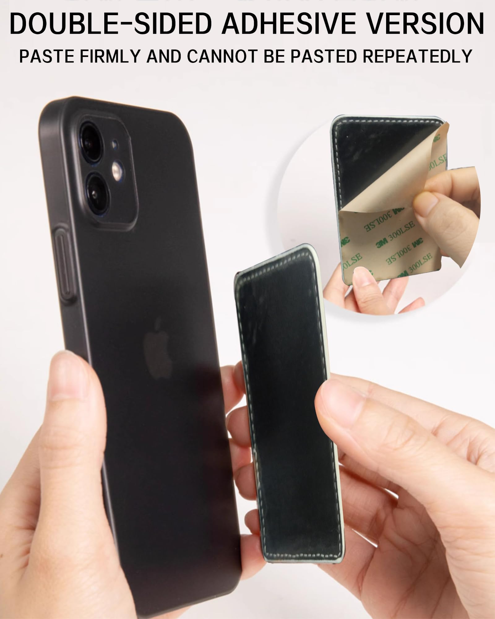 Boho Green Leaf Leather Phone Card Holder - Adhesive Stick-On Wallet for Back of Phone, Cute Credit Card Holder Compatible with Most Phone Cases, Perfect for Travel, Shopping, and Everyday Use