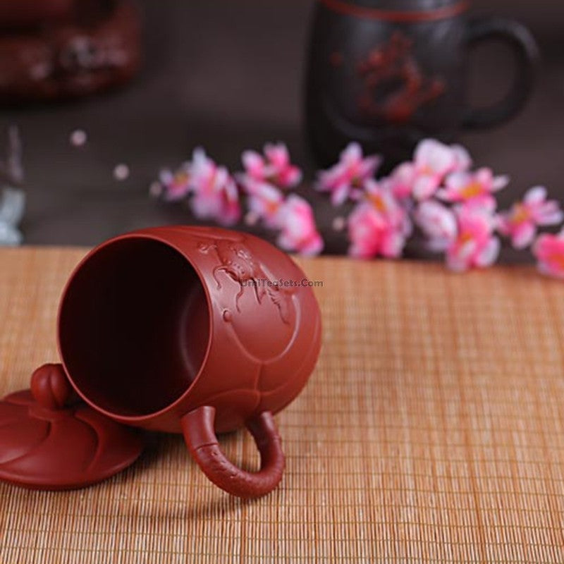 Premium Yixing Purple Clay Dragon Tea Cup with Infuser - Handcrafted Chinese Teapot for Loose Leaf Tea, Perfect for Gongfu Tea Ceremony & Daily Brewing