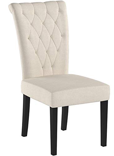 Christopher Knight Home Venetian Dining Chairs Set of 2, Light Beige Upholstered Side Chairs - Perfect for Kitchen, Dining Room, and Breakfast Nook