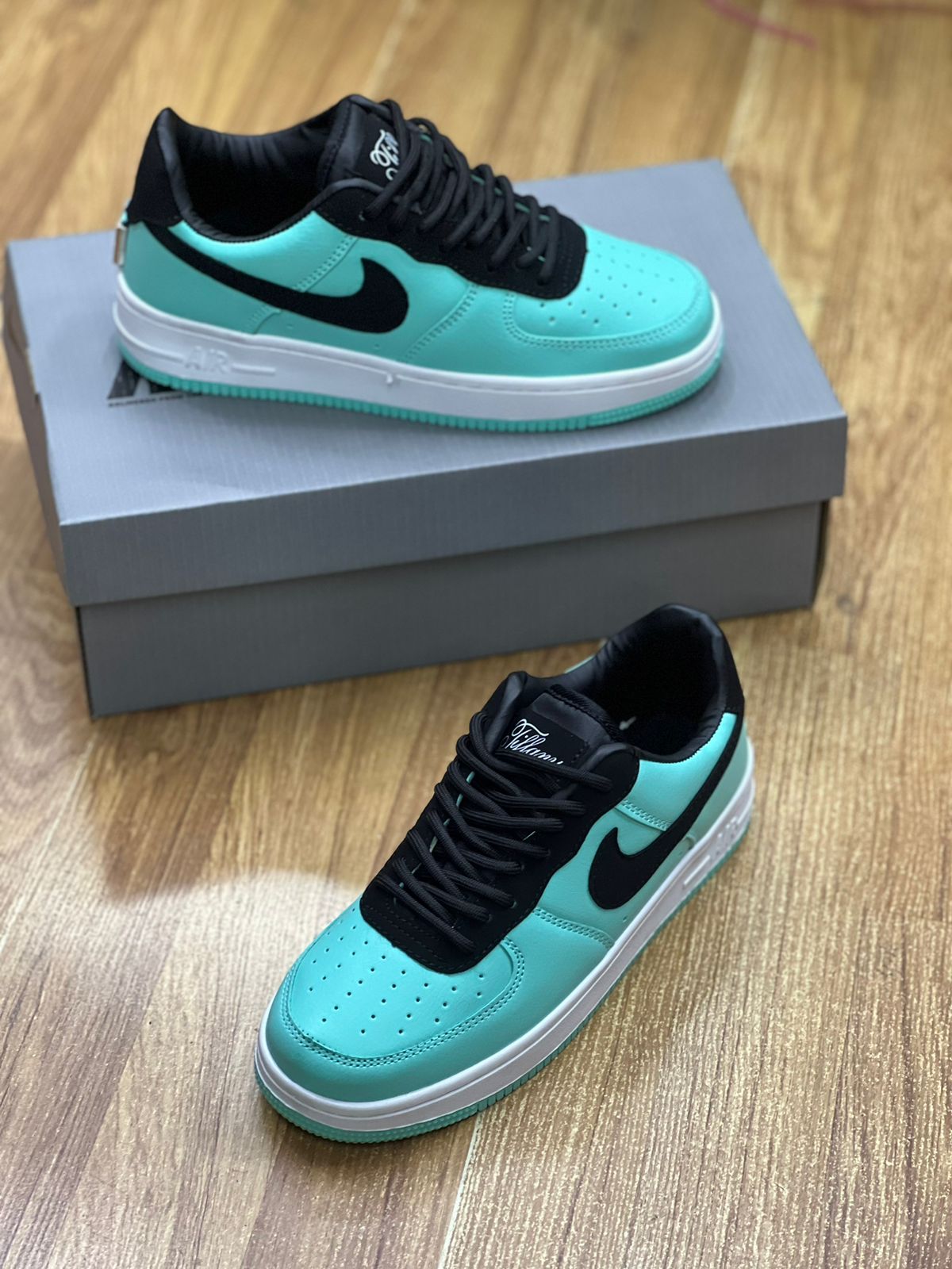 Nike x Tiffany Air Force 1 Sneakers - Blue & White Leather High-Top Basketball Shoes for Men & Women | Perfect for Streetwear, Casual Outfits & Sneaker Collection