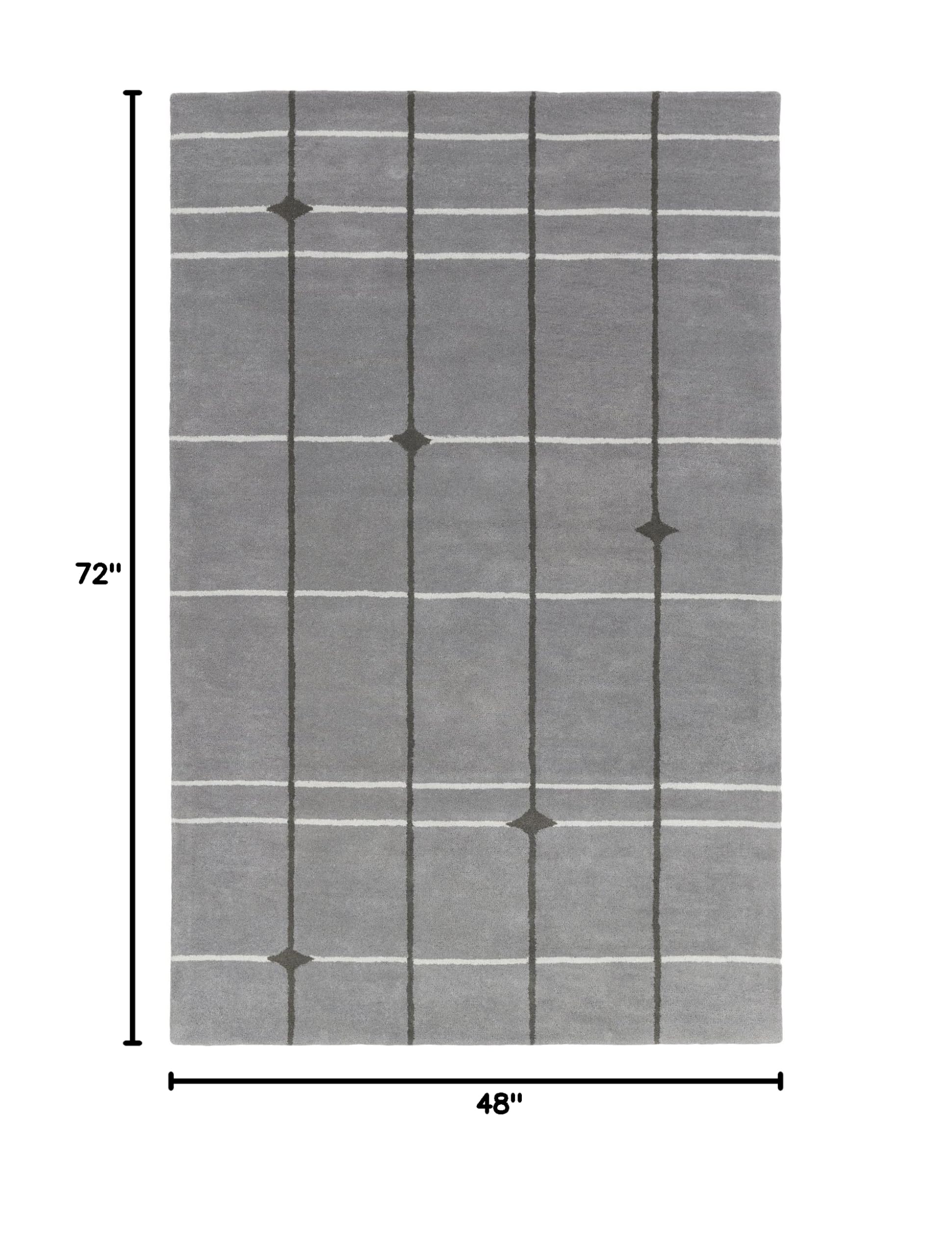4' x 6' MOD POP Area Rug in Medium Gray - Modern Geometric Design for Living Room, Bedroom & Office Decor