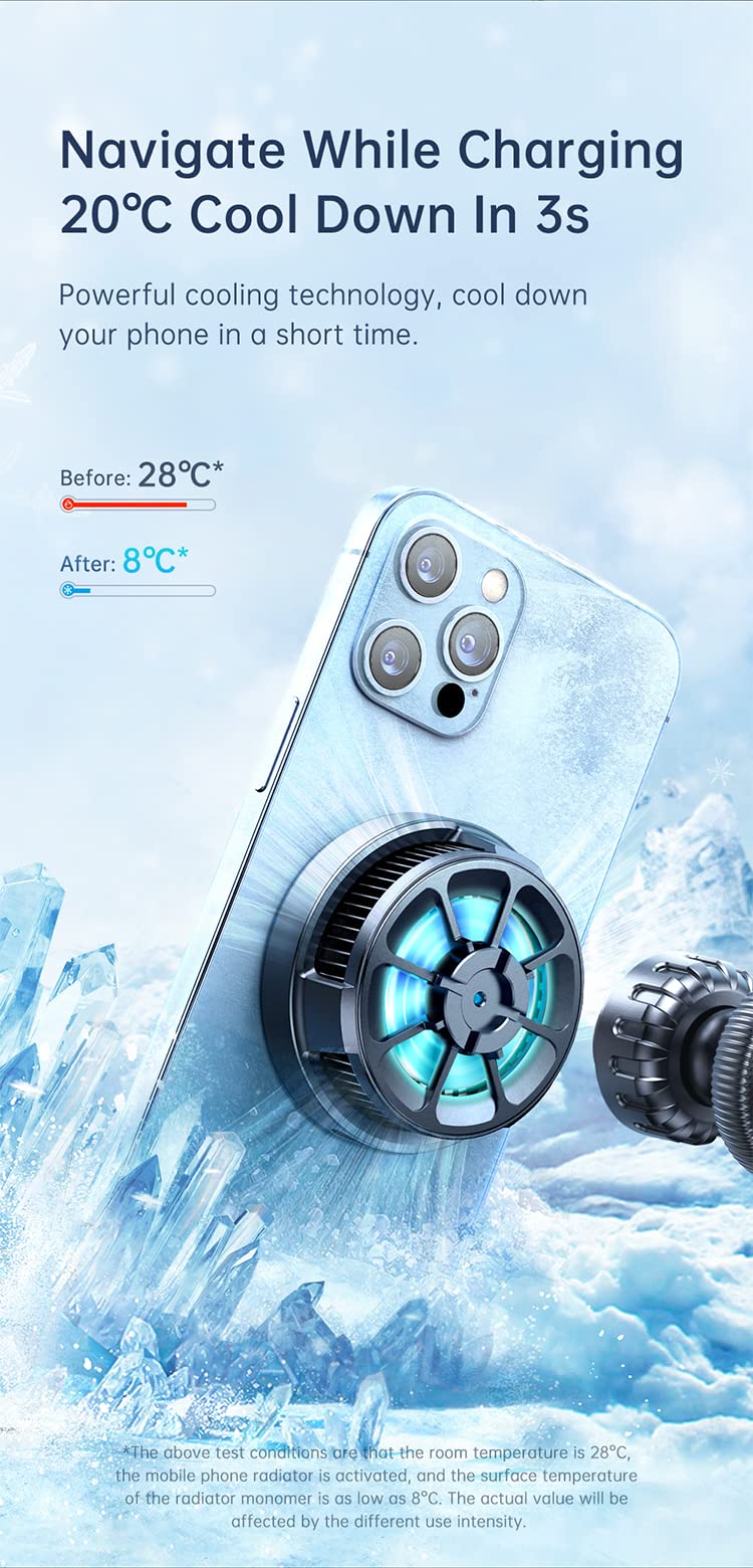 2 in 1 Mcdodo 15W Qi Wireless Car Charger with Cooling Radiator - Fast Charging Phone Holder for iPhone 15/14/13, Samsung Galaxy S23/S22, Air Vent Mount & Stand Clip - Perfect for Road Trips & Commuting