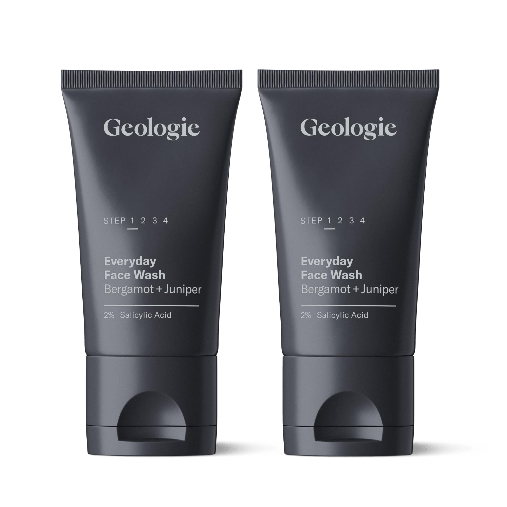 Geologie 2% Salicylic Acid Face Wash with Bergamot & Juniper - Oil Control & Acne Treatment Facial Cleanser for Men & Women | Deep Cleansing BHA Exfoliator | 2-Pack | Perfect for Daily Skincare & Post-Workout Refresh