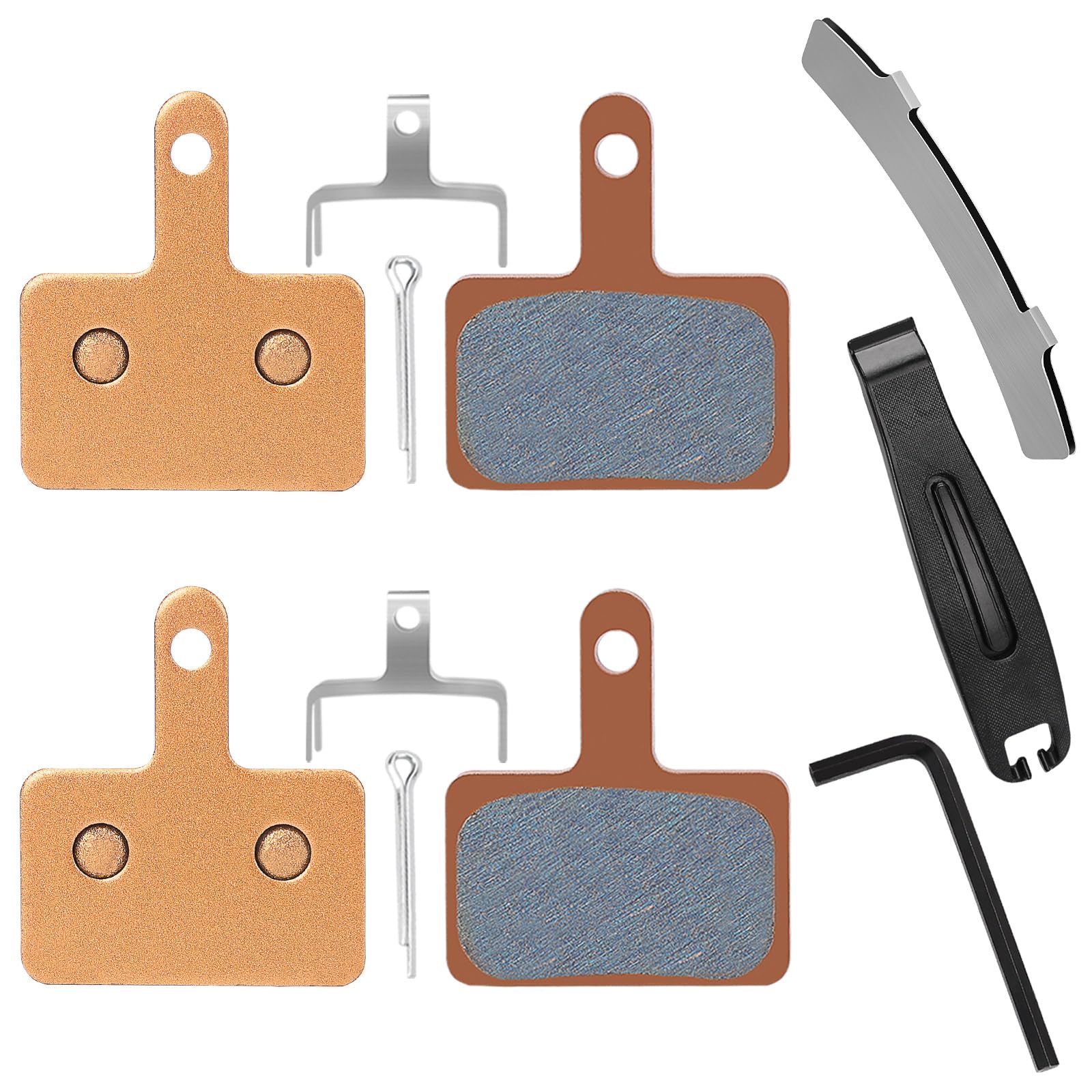 2 Pairs Sintered Metal Bike Brake Pads - Compatible with TRP, Tektro, Shimano MT200 M355 M446 M315 M365 - High-Performance Brake Pads for E-Bikes, Electric Scooters & Mountain Bikes - Perfect for Commuting, Off-Road & Urban Riding