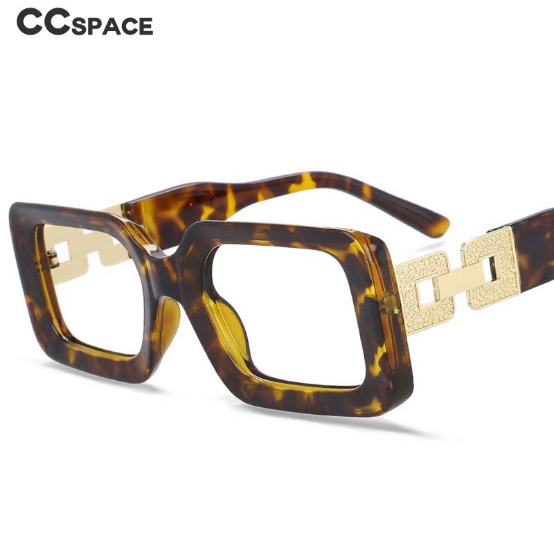 CCspace Unisex Full Rim Oversized Square Resin Frame Eyeglasses 54038 - Trendy Retro Style for Men & Women - Perfect for Reading, Driving, and Fashion Accessories