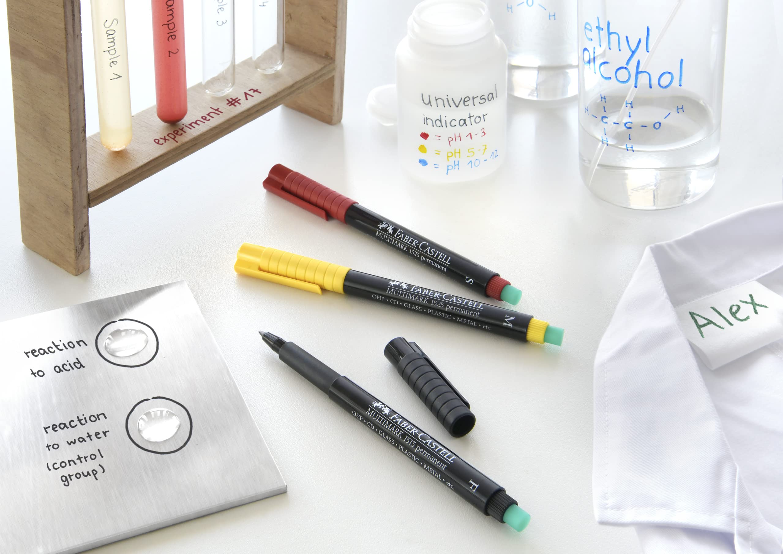 Faber-Castell OHP-CD Permanent Markers - 10 Pack (Black & Red) - Ideal for Whiteboards, Presentations, and Office Use