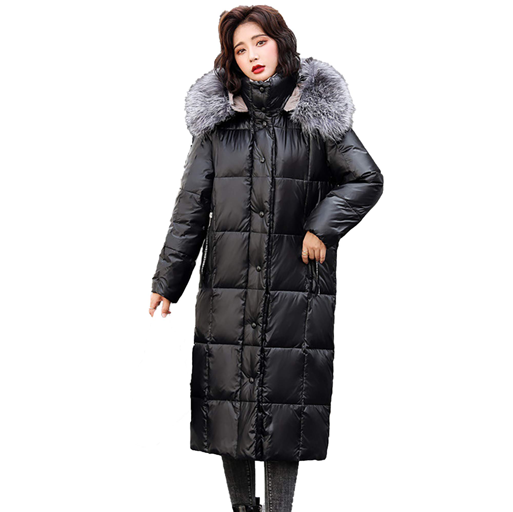 Yajun Women's Winter Down Jacket - Long Thick Hooded Waterproof Windbreaker Coat for Cold Weather | Warm Outerwear for Snow, Travel & Outdoor Activities