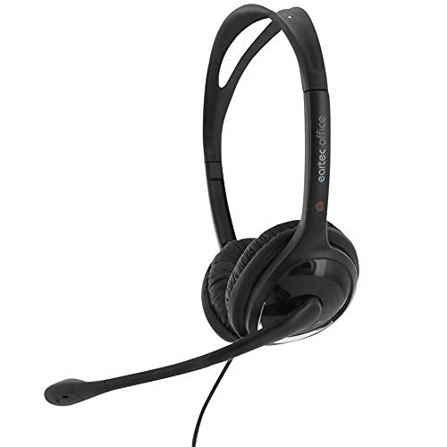Eartec Office 150D USB Headset with Noise-Canceling Mic - Compatible with MS Teams, Skype for Business & Zoom - Comfortable Double Ear Design for Home Office, Call Centers & Remote Work