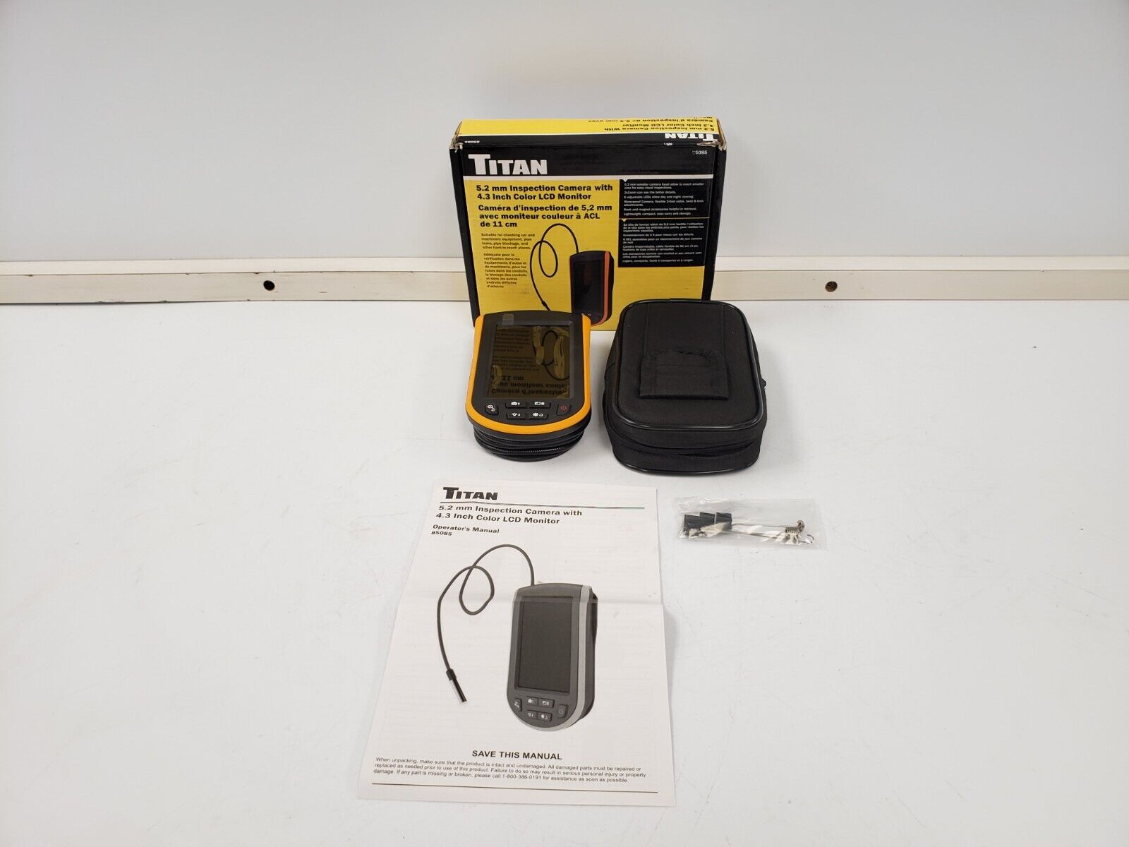Titan 85085 Inspection Camera - High Resolution Borescope with LED Lights for Plumbing, HVAC, Automotive & Home Inspection (70443 2)