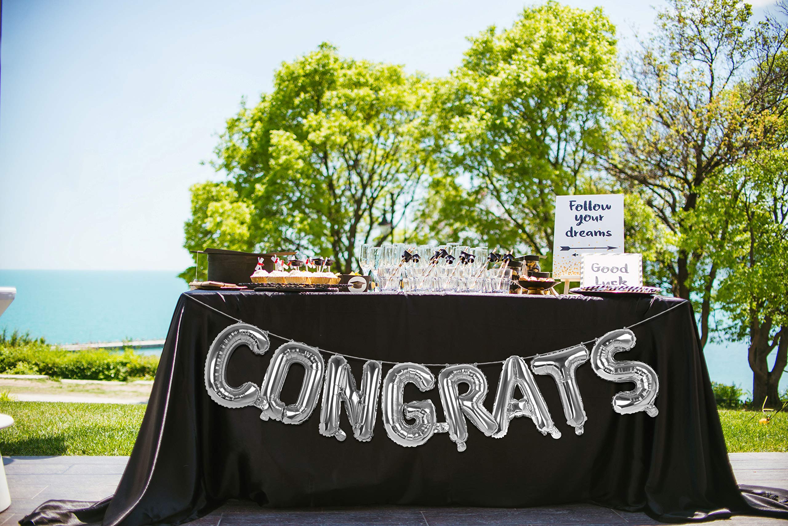 2025 Silver Graduation Balloons - Elegant Congrats Balloons & Banner for Graduation Parties - Perfect for Class of 2025 Celebrations, Graduation Decorations & Milestone Events