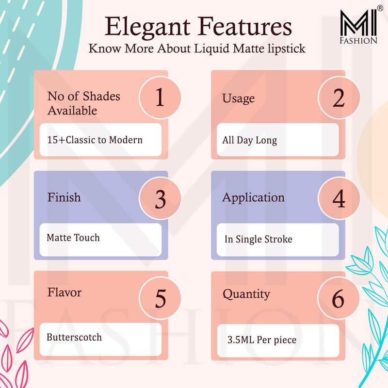 MI FASHION Pure Matte Liquid Lipstick - Long Lasting 12 Hour Wear, Weightless Texture (Spring Pink 3.5ml) - Pack of 1 | Perfect for Everyday Wear, Date Night & Special Occasions