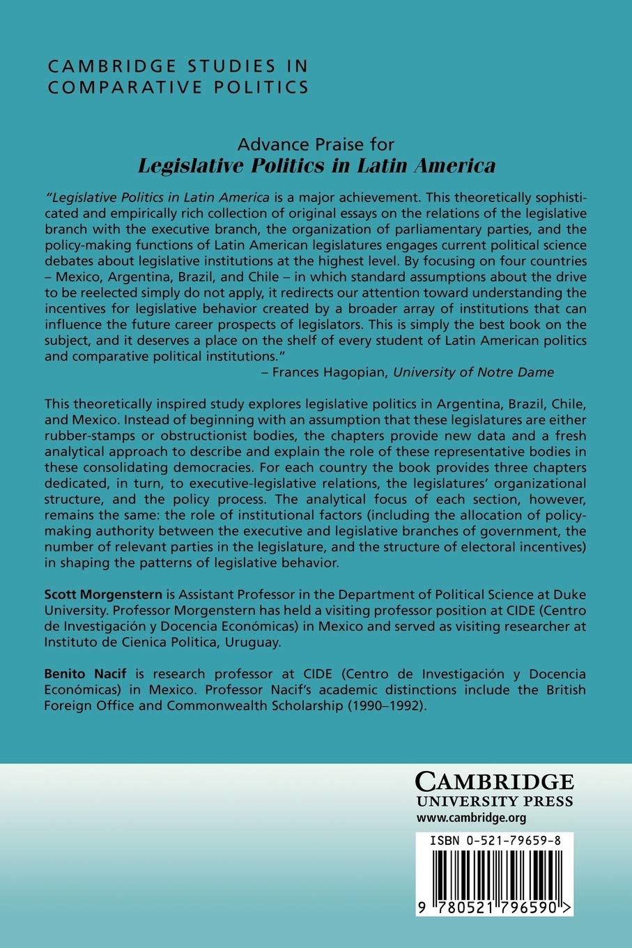 Legislative Politics in Latin America - Cambridge Studies in Comparative Politics | Political Science Research & Latin American Government Studies for Academics & Policy Makers