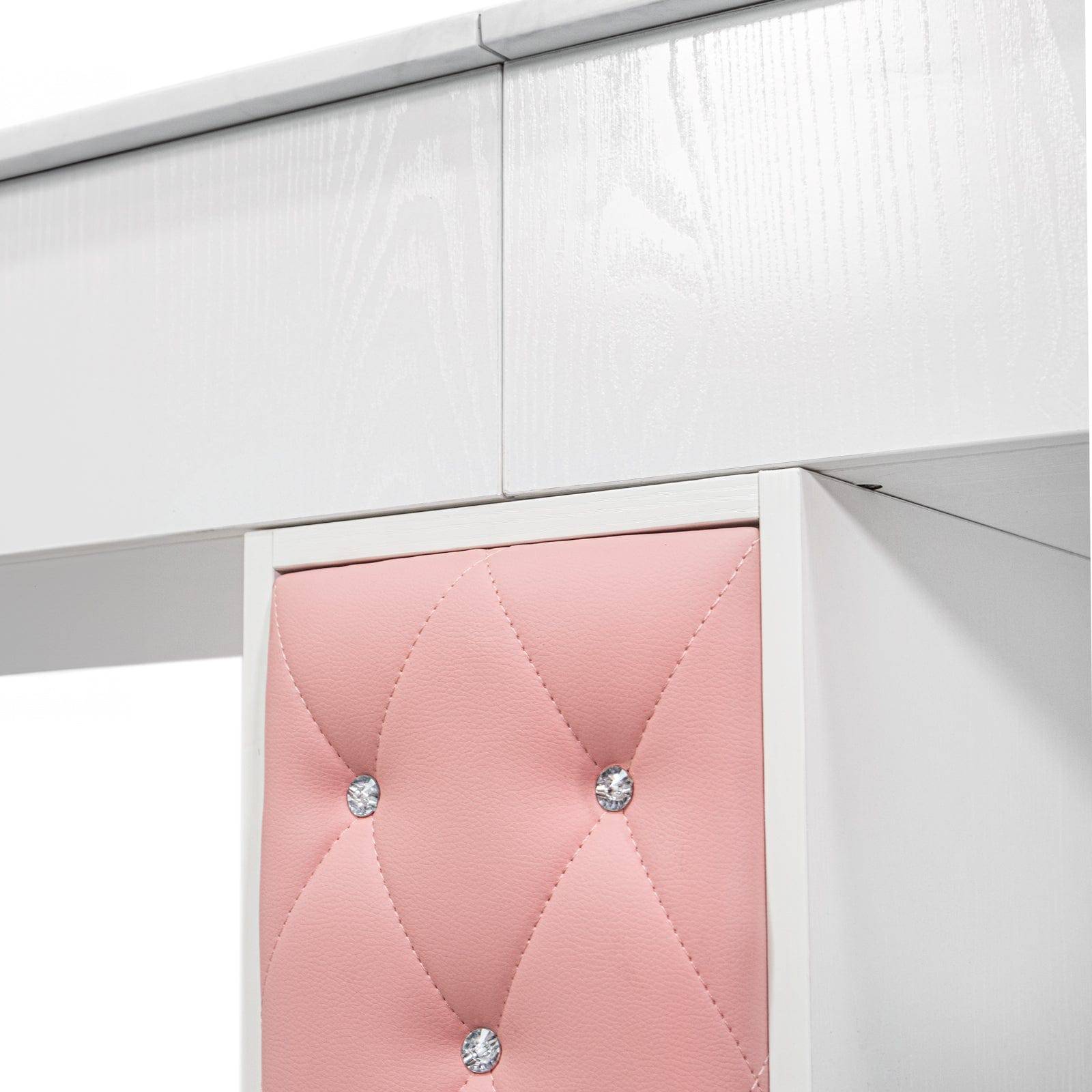 Drexel Tufted Double Manicure Table - Professional Salon Nail Station for Pedicures & Manicures - Perfect for Nail Salons, Spas & Home Use