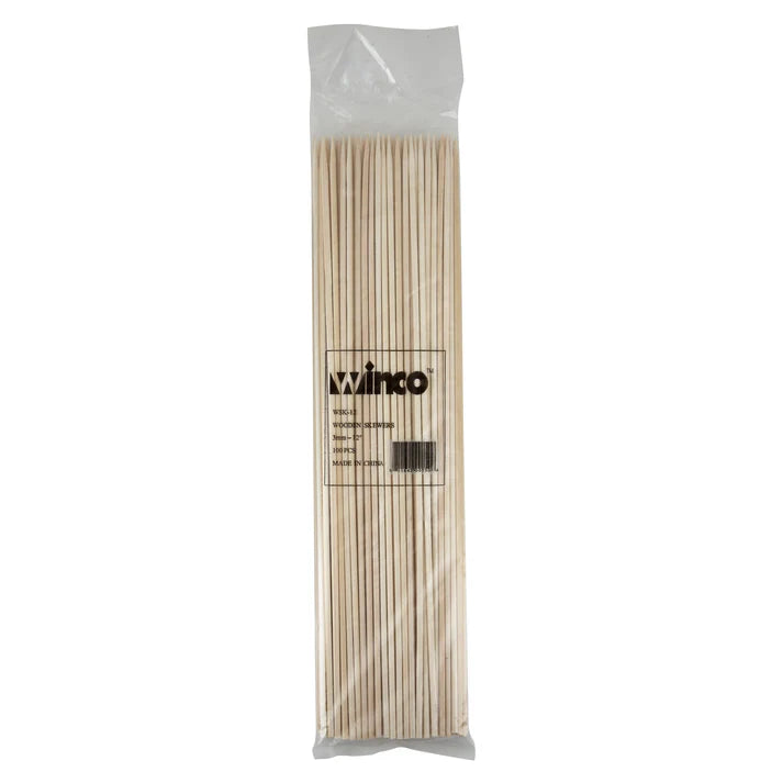 Winco 12-Inch Bamboo Skewers - 100-Pack (WSK 12) - Perfect for BBQ, Grilling, Kebabs, and Party Appetizers