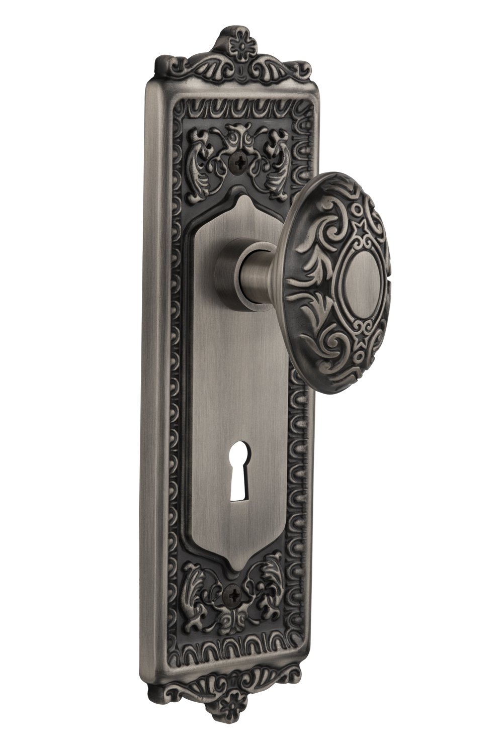 Vintage Egg & Dart Victorian Keyhole Door Knob - 2.75