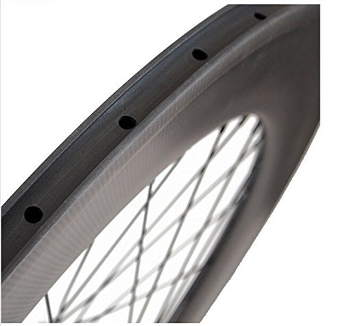 SunRise Bike Carbon Track 88mm Matte Finish Clincher Rear Wheel - Lightweight Fixed Gear Bicycle Wheel for Racing & Urban Commuting | Perfect for Track Cycling, Road Biking & Performance Training
