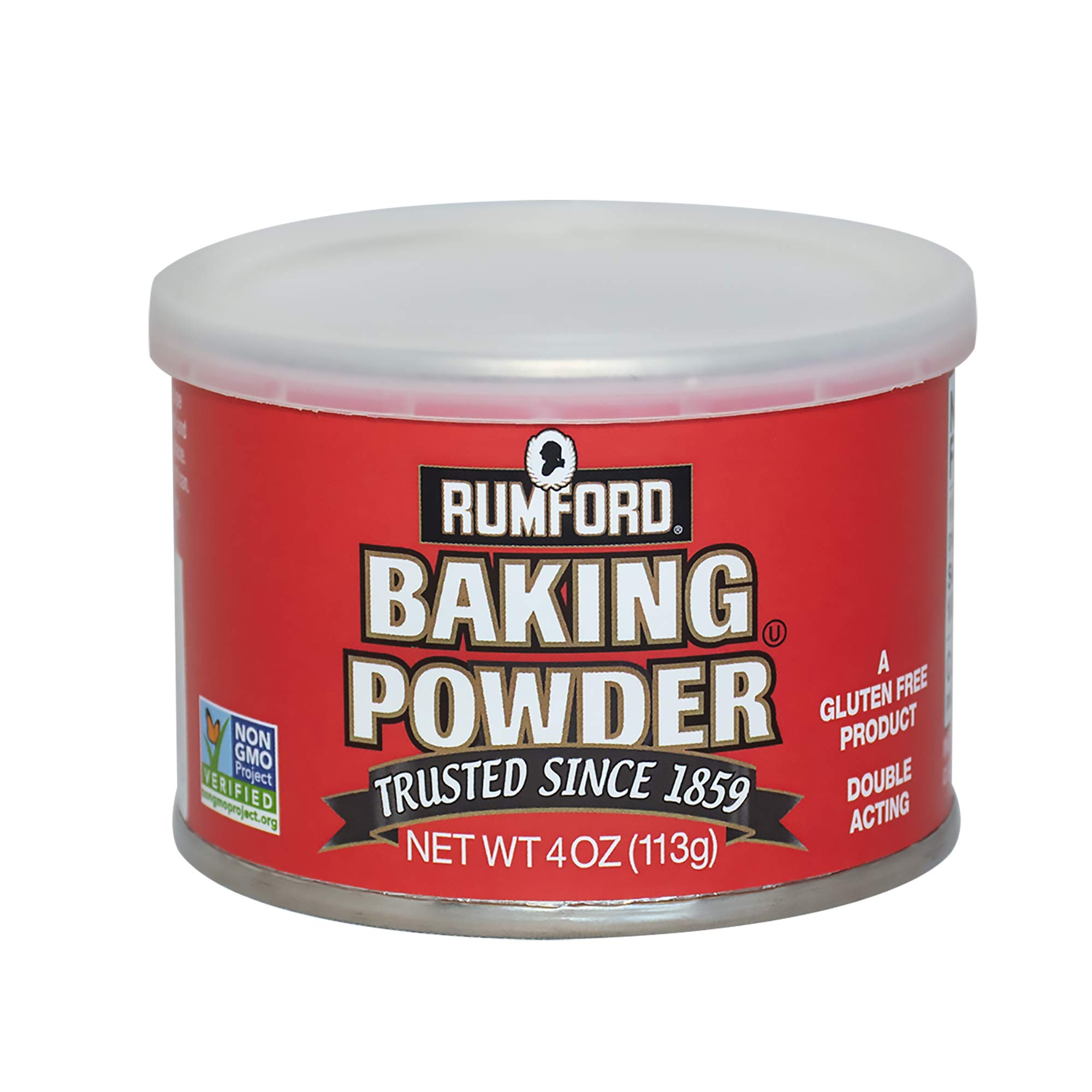Rumford Double Acting Baking Powder, 4 oz - Aluminum-Free Baking Soda Substitute for Cakes, Cookies & Bread | Gluten-Free & Non-GMO