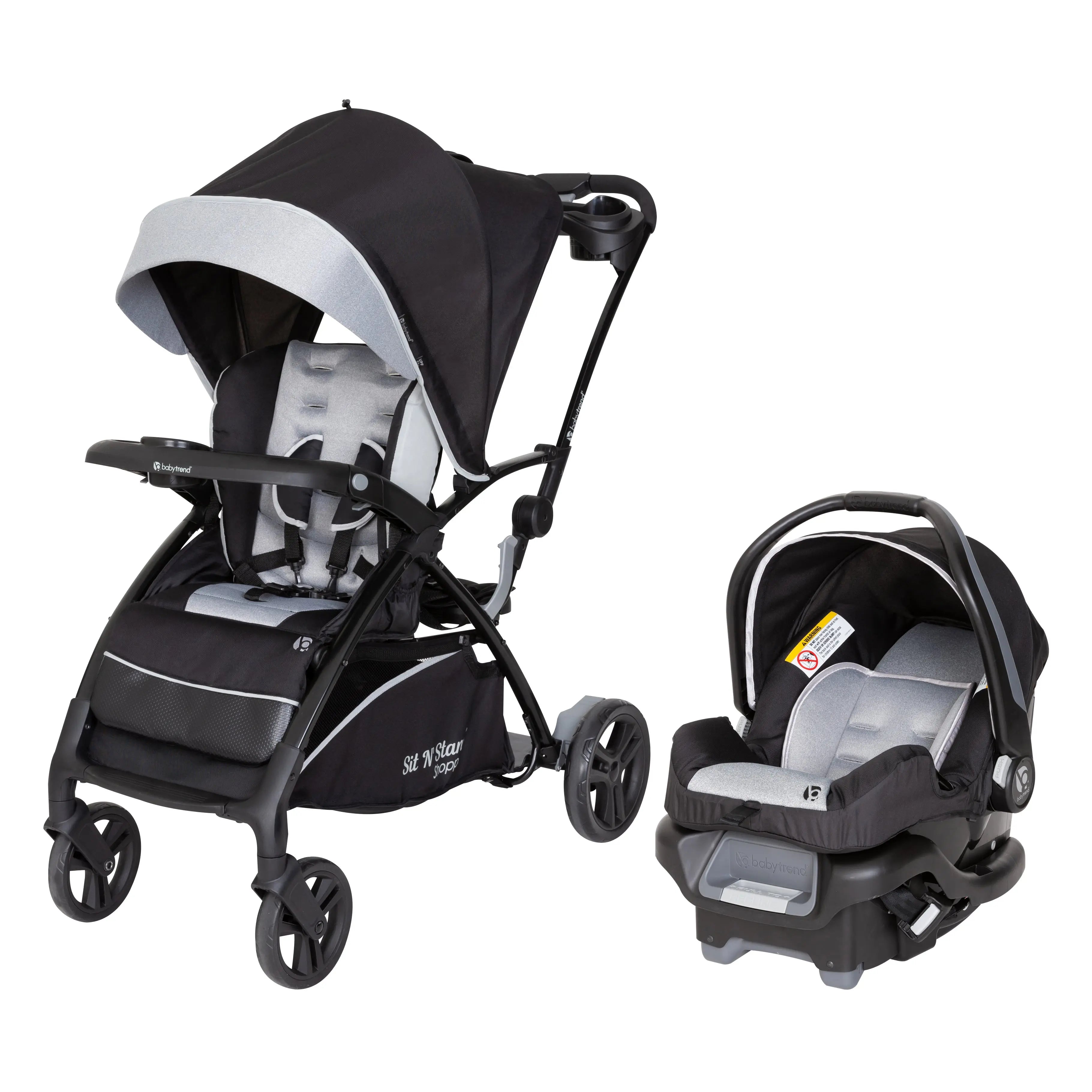 Sit N Stand® 5-in-1 Convertible Stroller Travel System with Ally™ 35 Infant Car Seat - Lightweight Double Stroller for Toddler & Baby, Perfect for Shopping, Travel & Daily Use