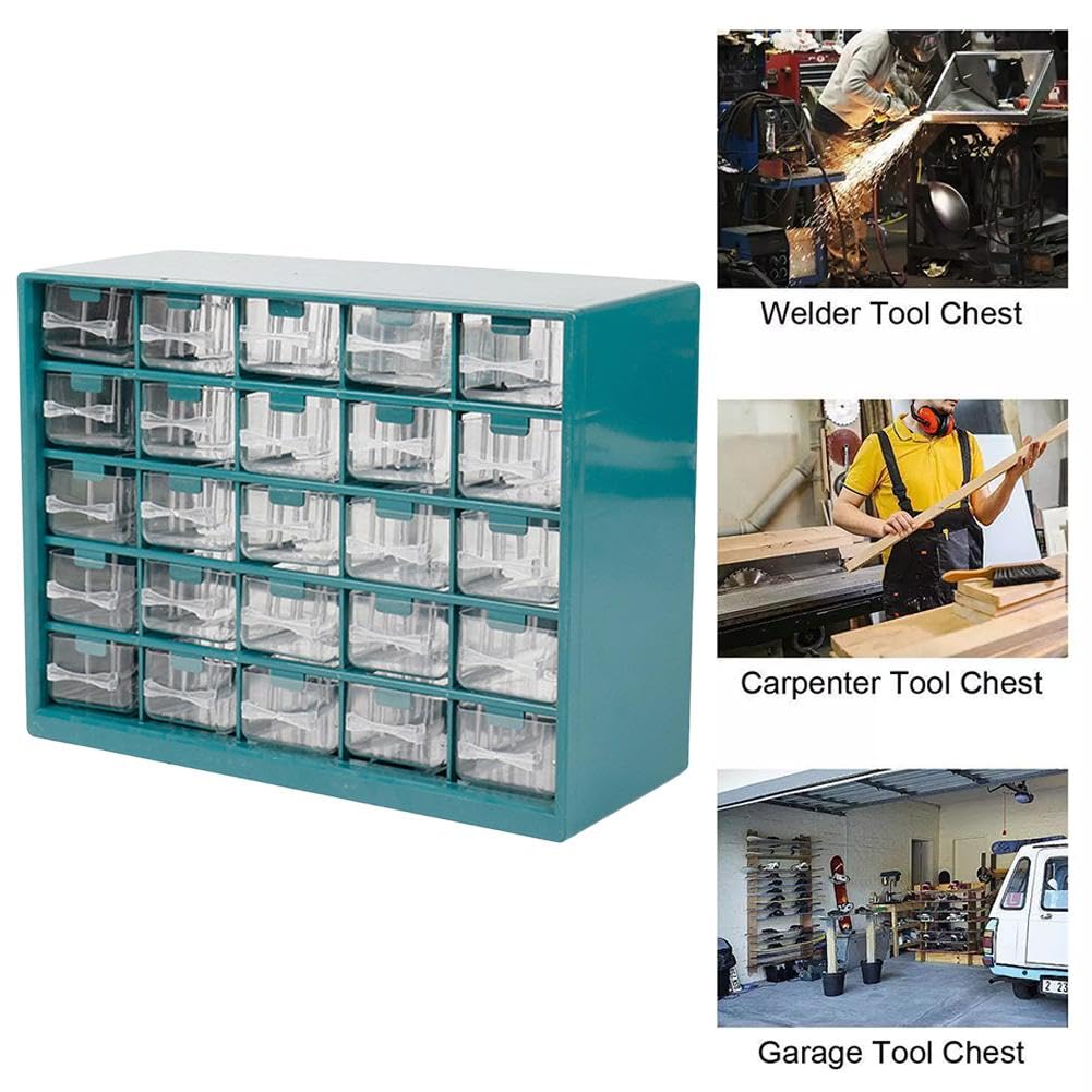 Stalwart 25-Drawer Plastic Storage Bin Organizer - Perfect for Hardware, Crafts, Beads, Toys, Nuts & Bolts | Ideal for Workshop, Garage, Craft Room & Home Organization