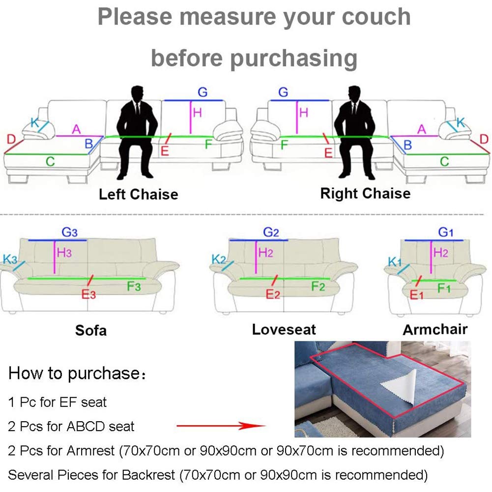 L-Shaped Plush Sectional Sofa Cover - Solid Color Furniture Protector for Pets, Universal Leather Sofa Slipcover Beige (4-Seat, 235-300cm) - Perfect for Living Room, Family Room & Pet-Friendly Homes