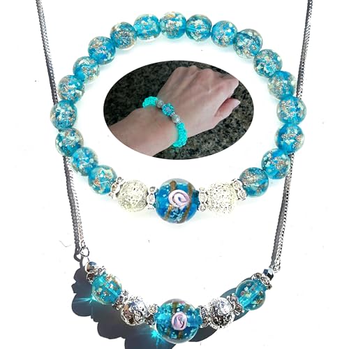 Bracelet + Necklace - Blue