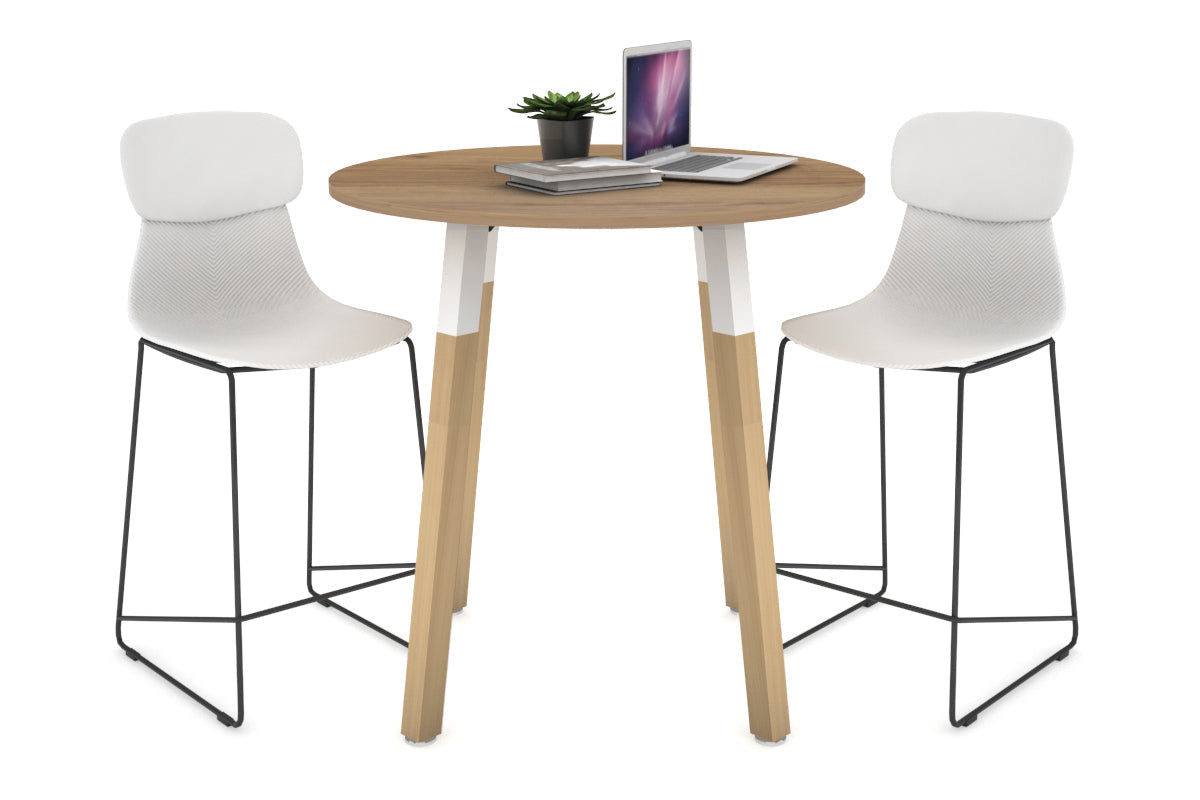Solid Wood Round Dining Table with Quadro Counter Design - 31.5 Inch Diameter - Perfect for Kitchen, Dining Room, and Small Space Living