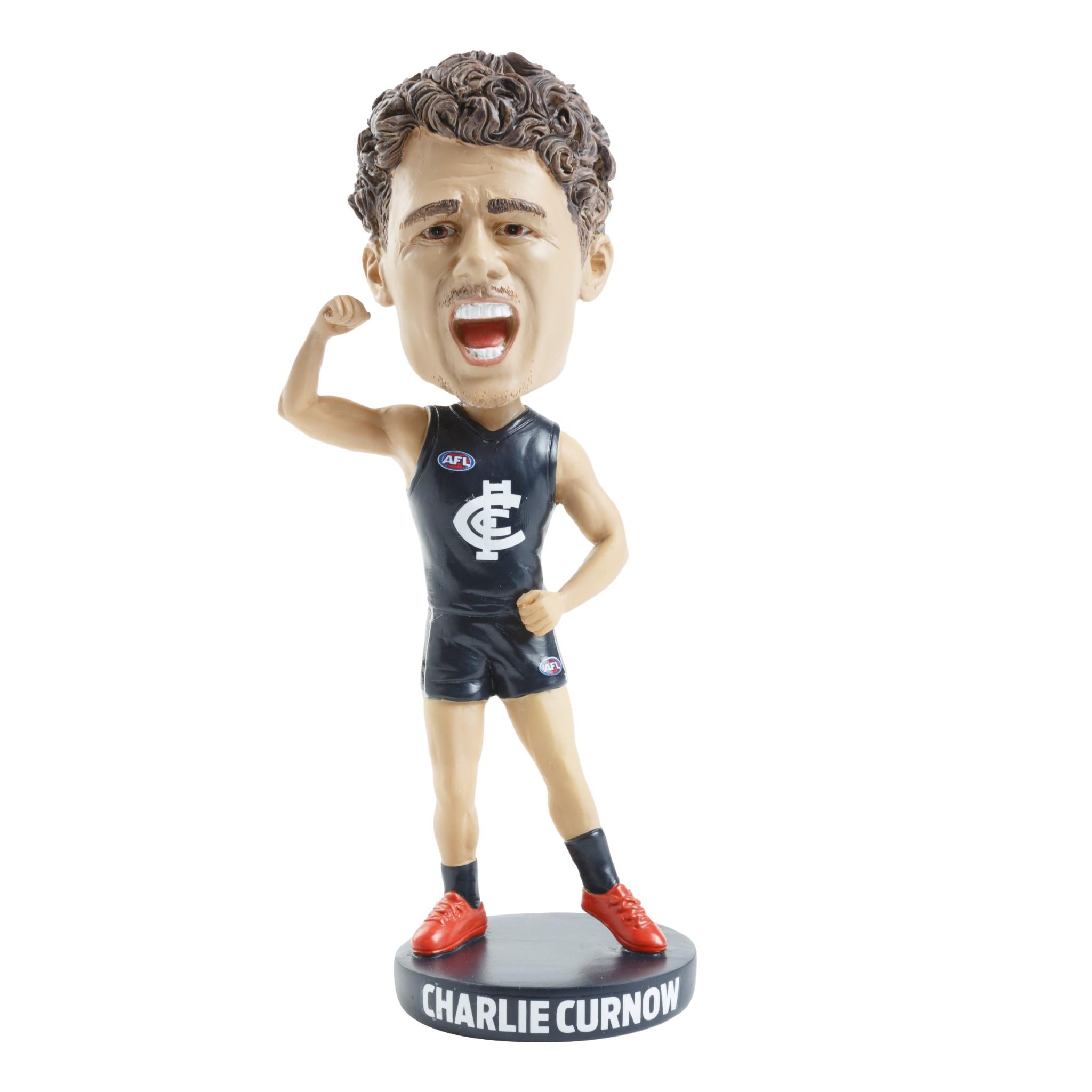 AFL Carlton Blues Charlie Curnow Bobblehead - Official AFL Collectible Figurine for Fans & Sports Memorabilia Collectors - Perfect for Game Day Decor, Man Cave, or Office Display