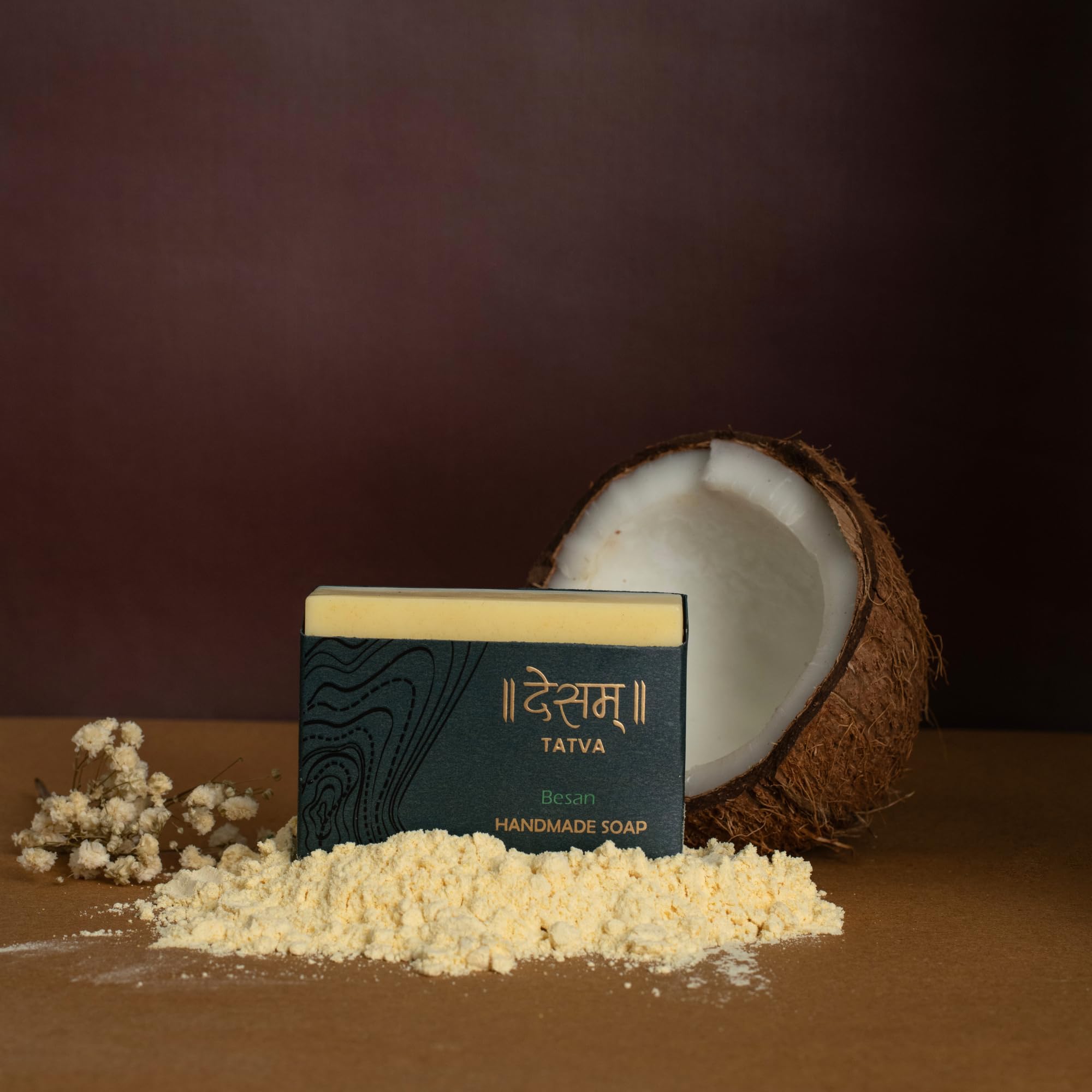 DESAM ORGANICS BESAN (Gram Flour) Handmade Ayurvedic Skincare Soap - 100g | Natural Glow & Exfoliation | Perfect for Dry Skin & Acne-Prone Skin | Vegan, Chemical-Free Face & Body Cleanser
