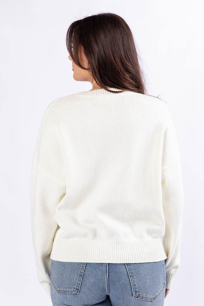 Too Much To Bear Ivory Sweater - Cozy Oversized Knit Pullover for Women | Perfect for Fall & Winter Layering, Casual Outfits, and Coffee Dates